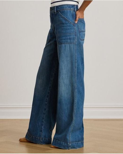 Ralph Lauren Blue High-Rise Wide-Leg Jean