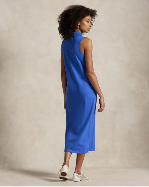 Vestido Polo De Algodón Elástico Polo Ralph Lauren de color Blue