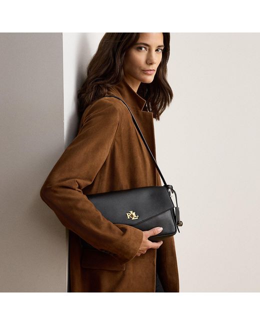 Ralph Lauren Brown Nappa Leather Medium Farrah Shoulder Bag