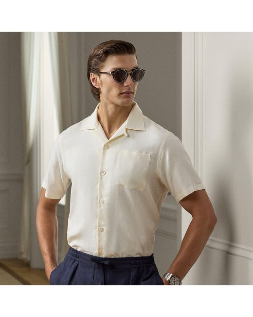 Ralph Lauren Natural Silk-Linen Camp Shirt for men