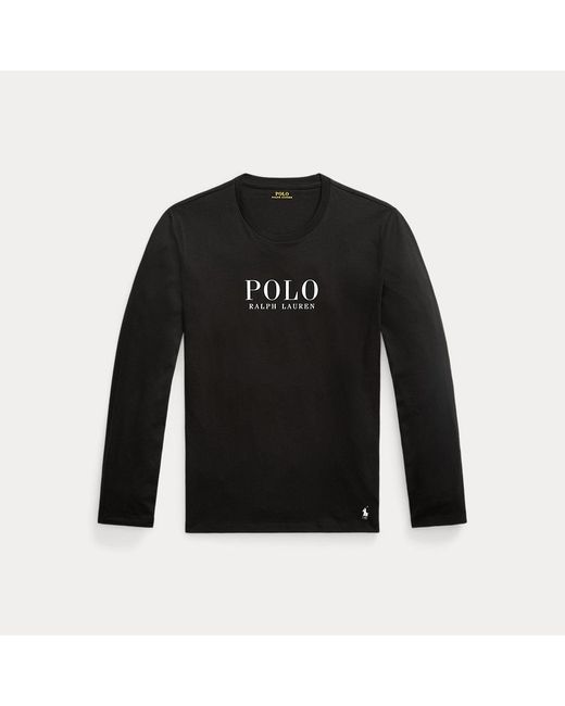 Polo Ralph Lauren Black Logo Jersey Long-sleeve Sleep Shirt for men