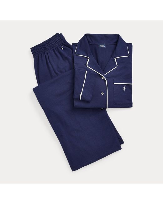 Polo Ralph Lauren Blue Long-sleeve Jersey Pyjama Set