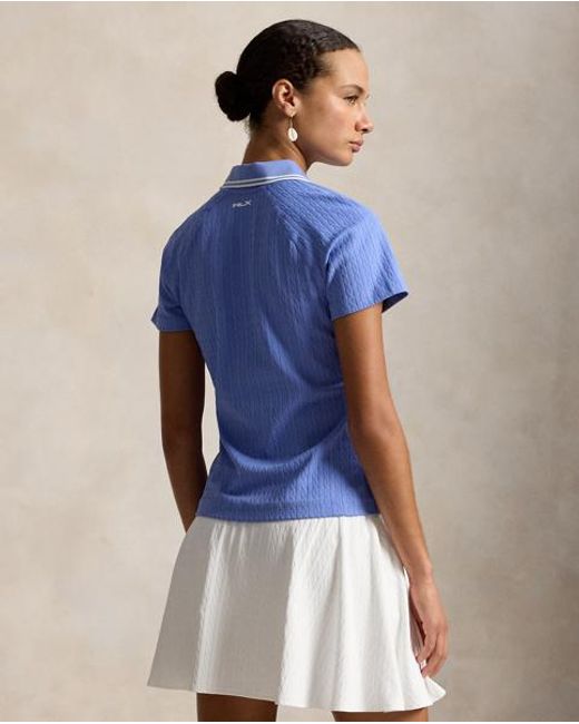 Polo De Jacquard Con Cremallera Corta Ralph Lauren de color Blue