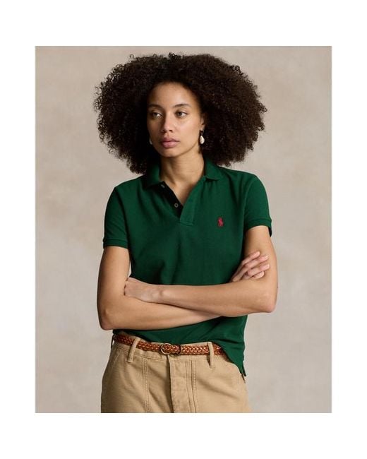 Ralph Lauren Green The Iconic Classic Fit Mesh Polo Shirt