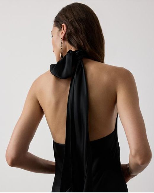 Ralph Lauren Black Chilton Stretch Satin Evening Dress