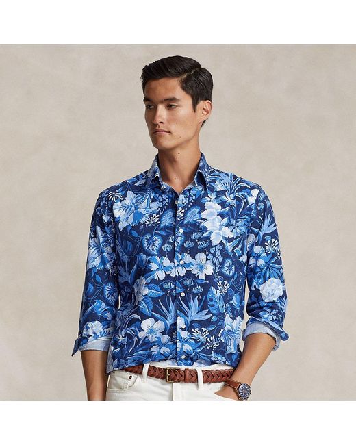 Polo Ralph Lauren Custom-Fit Oxfordhemd mit Blumenmuster in Blue für Herren