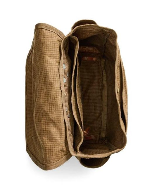RRL Wachstuch-Rucksack Mit Lederbesatz in Natural für Herren
