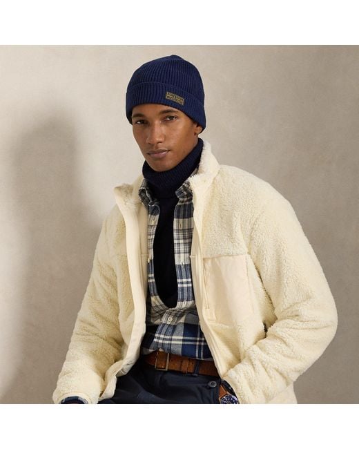 Polo Ralph Lauren Blue Pile Fleece Hybrid Jacket for men