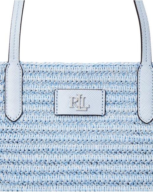 Ralph Lauren Blue Große Tragetasche Brie Aus Stroh