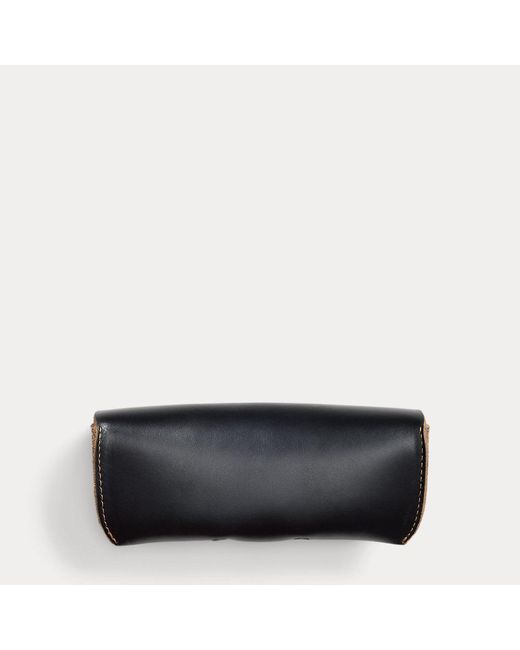 RRL Black Leather Eyeglass Case for men