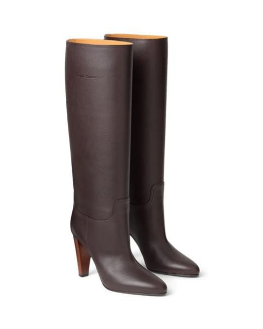 Ralph Lauren Brown Bryne 95 Mm Calfskin Boot
