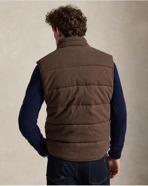 Polo Ralph Lauren Brown Houndstooth Estate-Rib Waistcoat for men