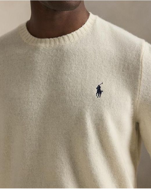 Polo Ralph Lauren White Wool-Cashmere Crewneck Jumper for men