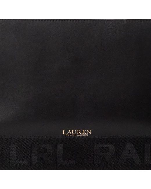Lauren by Ralph Lauren Black Mittelgroße Leder-Umhängetasche Landyn