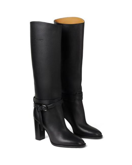 Ralph Lauren Black Donnely 90 Mm Calfskin Boot