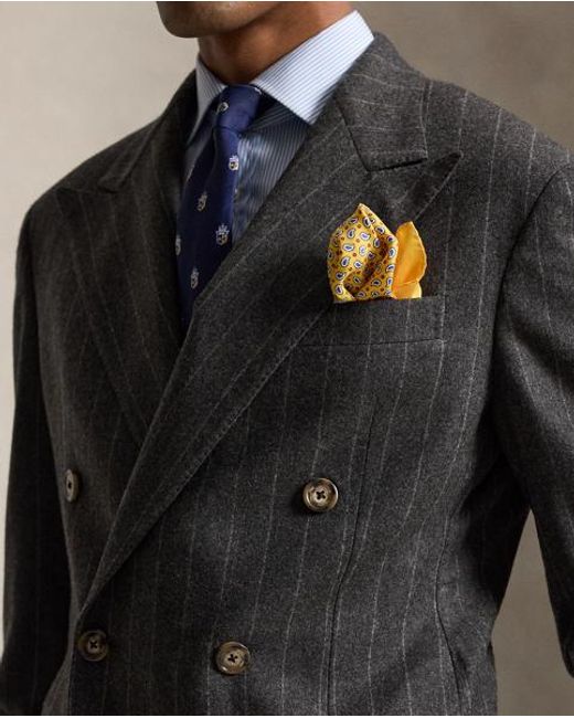 Polo Ralph Lauren Black Polo Tailored Fit Chalk-Stripe Wool Suit for men