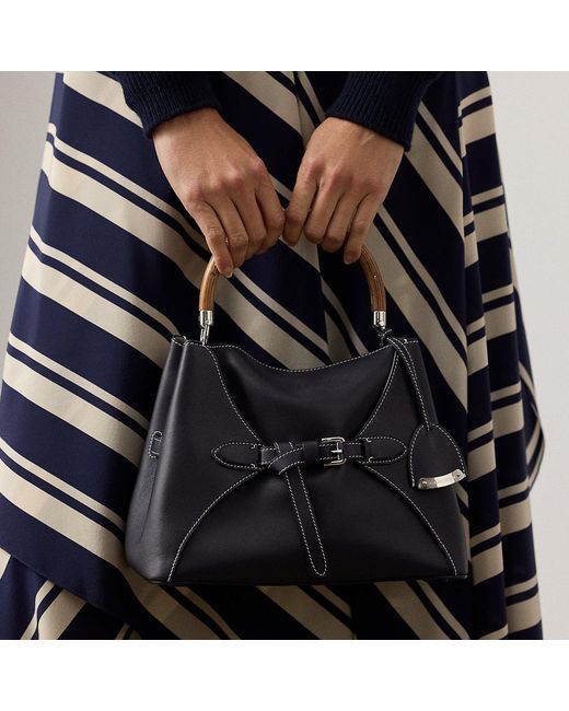 Ralph Lauren Black The Ralph Lauren Calfskin Top Handle