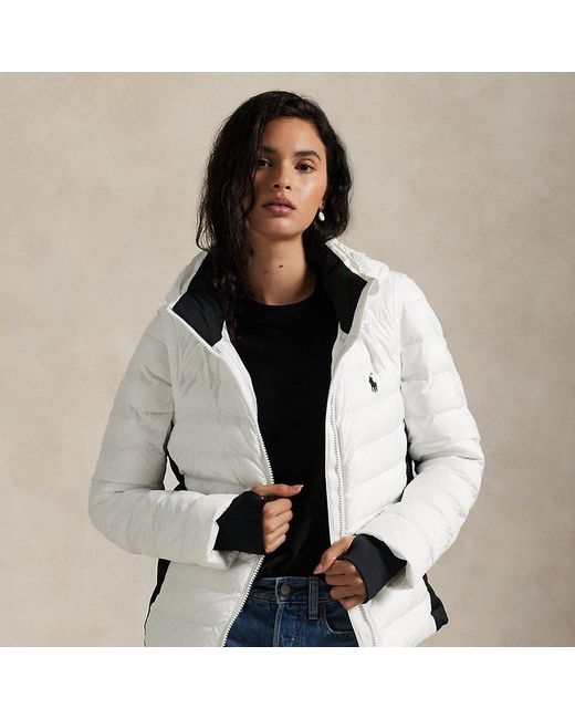 Ralph Lauren Gray Wandelbare Steppjacke