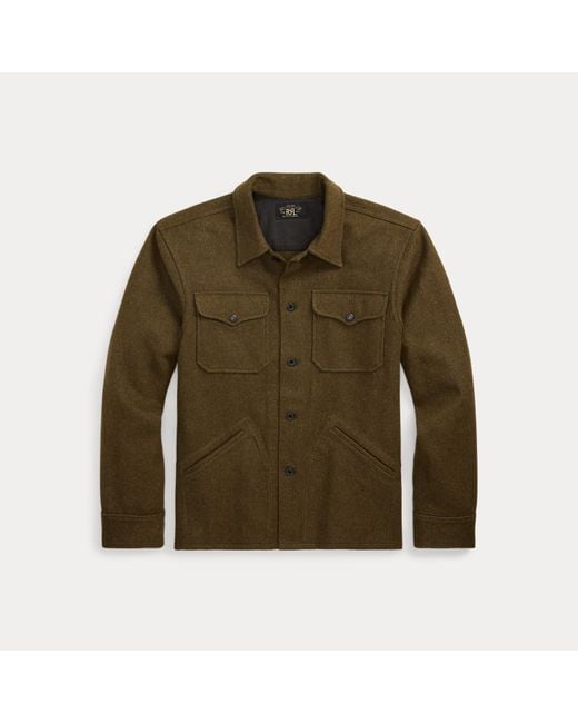 RRL Hemdjacke Aus Wollmischung in Green für Herren