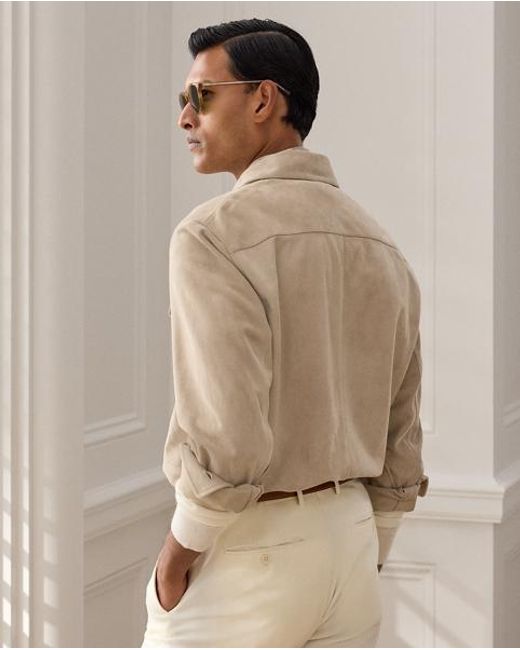 Ralph Lauren Natural Suede Overshirt for men