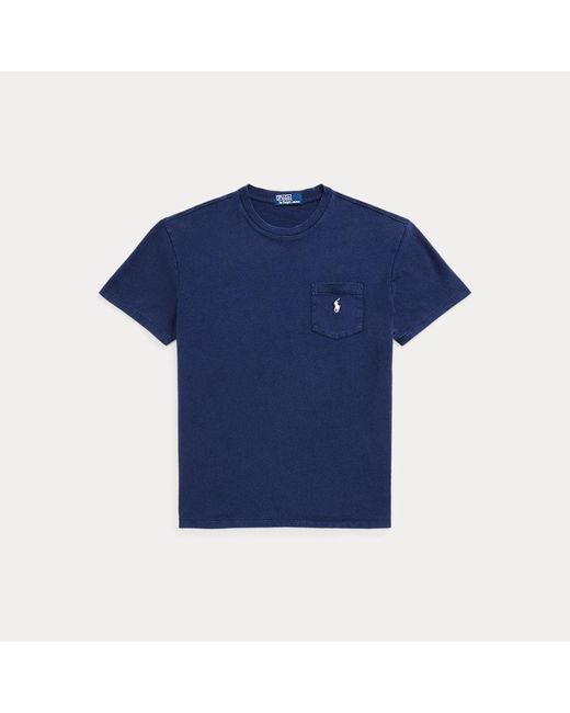 Polo Ralph Lauren Blue Classic Fit Cotton-linen Pocket T-shirt for men