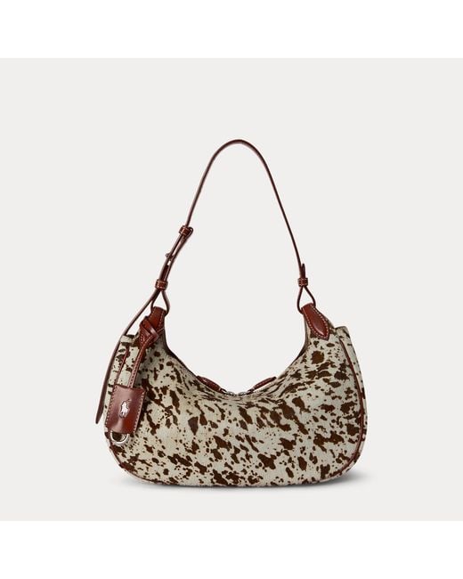 Polo Ralph Lauren Brown Polo Play Haircalf Shoulder Bag