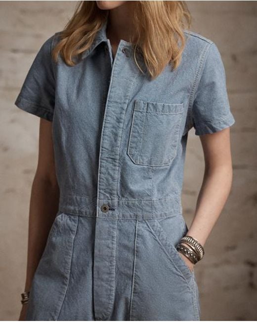 RRL Gray Pincheck Cotton Coverall