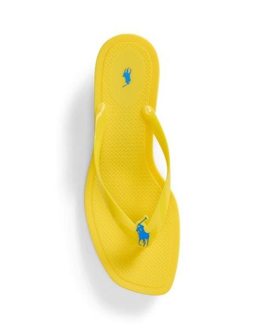 Polo Ralph Lauren Yellow Polo Play Kitten Heel Thong Sandal