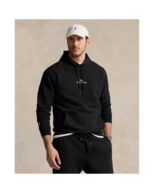 Taglie Plus - Felpa con cappuccio a maglia doppia di Ralph Lauren in Black da Uomo