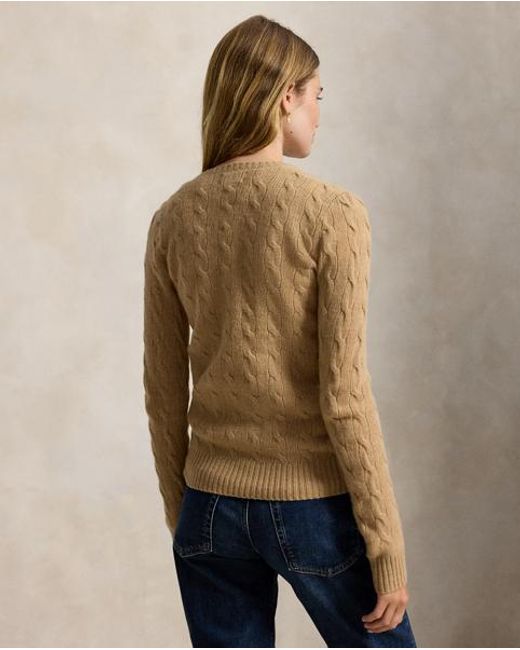 Polo Ralph Lauren Natural Cable Wool-Cashmere Crewneck Jumper