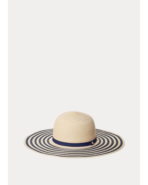 Ralph Lauren White Striped Packable Sun Hat