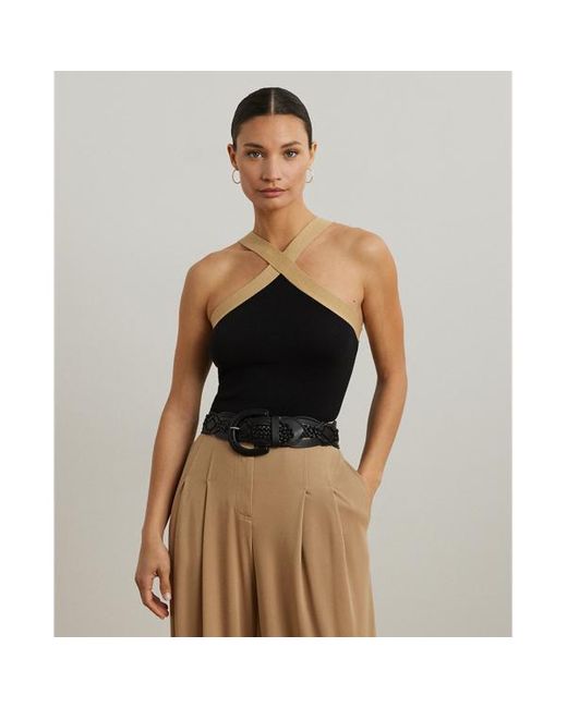 Canotta in misto cotone bicolore di Ralph Lauren in Black