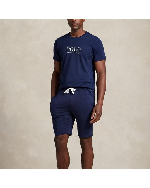 Polo Ralph Lauren Blue Cotton Jersey Sleep Short for men