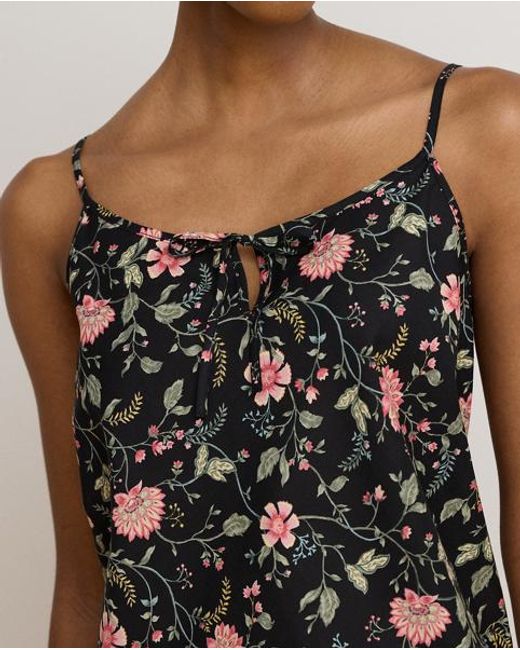 Ralph Lauren Black Floral Lawn Camisole Pyjama Set