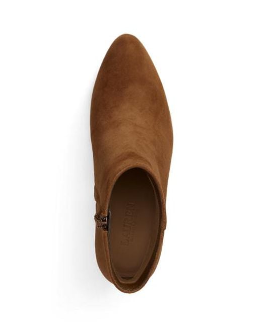 Ralph Lauren Brown Emersyn Suede Bootie Heel