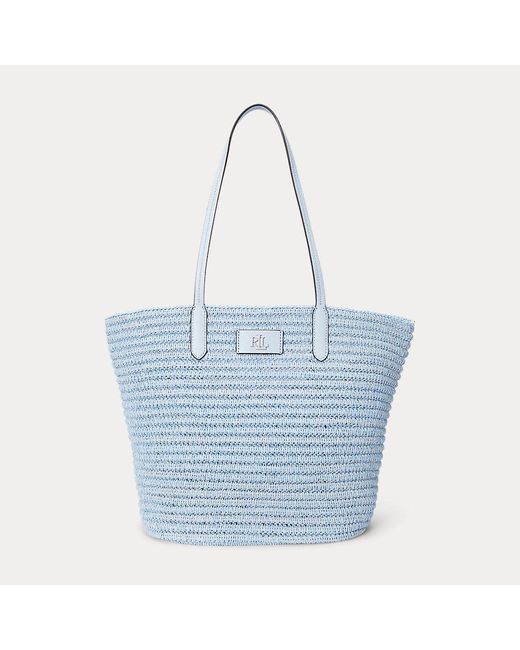Ralph Lauren Blue Große Tragetasche Brie Aus Stroh