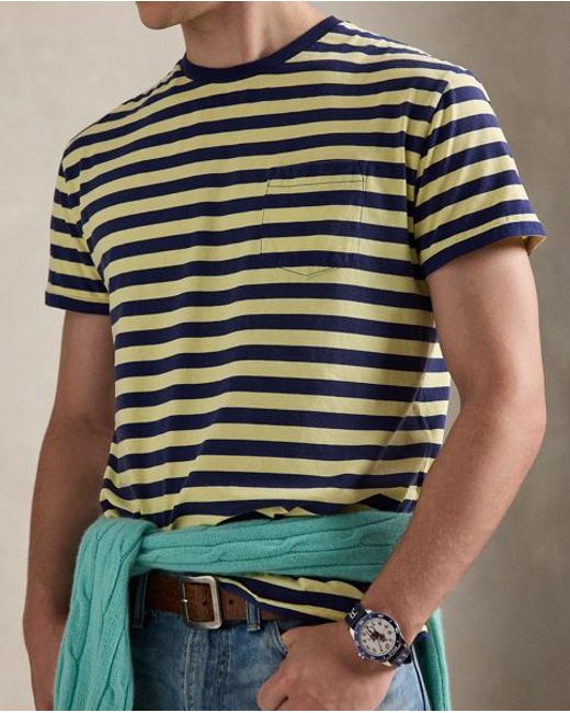 Ralph Lauren Brown Classic Fit Striped Jersey T-Shirt for men