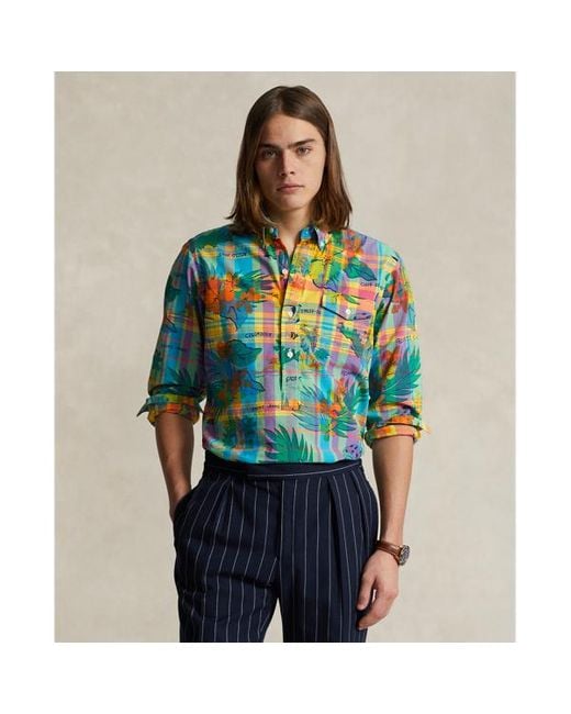 Polo Ralph Lauren Classic-Fit Madras-Hemd mit Tropenmuster in Green für Herren