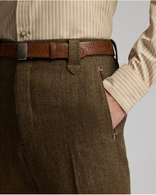 Ralph Lauren Gray Slim Fit Linen-Wool Western Trousers for men