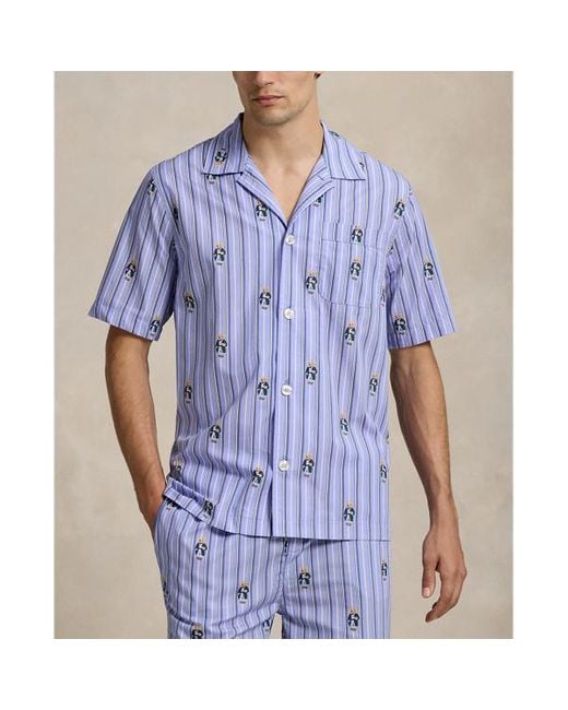 Camicia da pigiama Polo Bear di Polo Ralph Lauren in Blue da Uomo