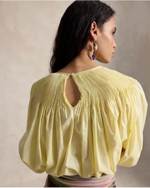 Polo Ralph Lauren Yellow Pintucked Cotton Shirt