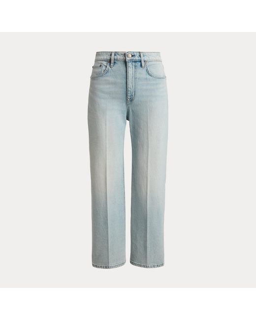 Ralph Lauren Blue High-Rise Relaxed Straight Ankle Jean