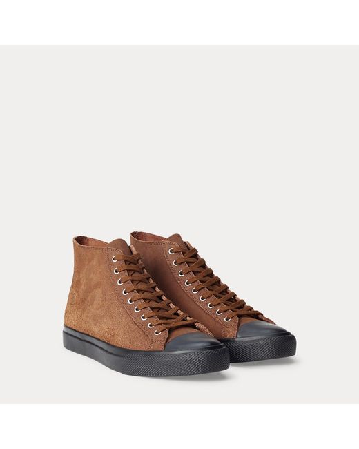 RRL Brown Mayport Suede Trainer for men