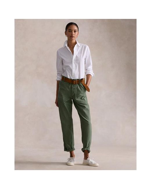 Polo Ralph Lauren White End-On-End Stretch Slim Fit Cotton Shirt