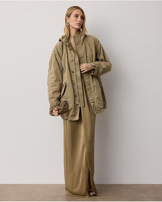 Ralph Lauren Green Ashten Metallic Jersey Evening Dress
