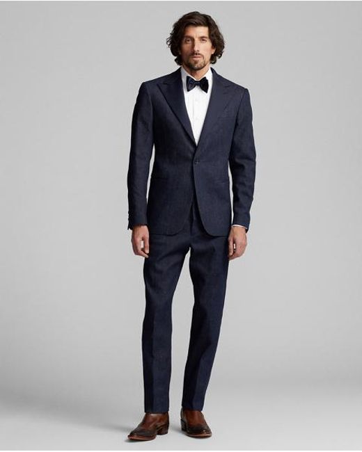 RRL Blue Denim Tuxedo Jacket for men