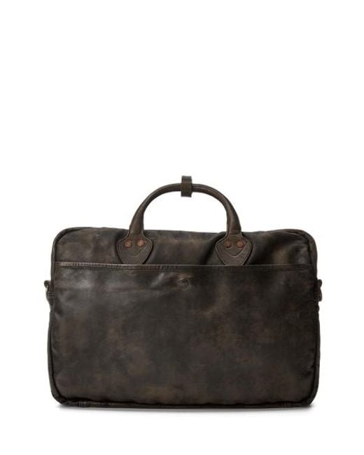 RRL Black Leather Briefcase for men
