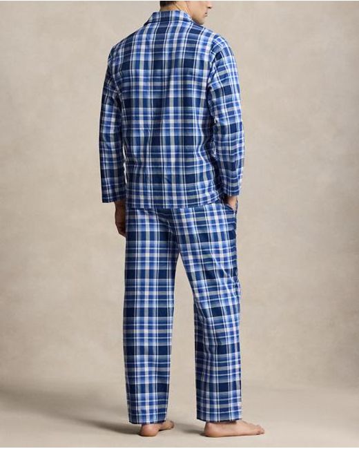 Polo Ralph Lauren Blue Monogram-Print Cotton Pyjama Set for men
