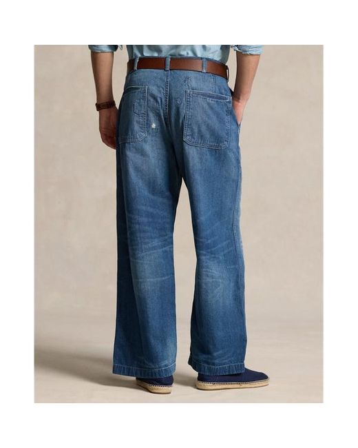 Polo Ralph Lauren Blue Relaxed Fit Distressed Jean for men