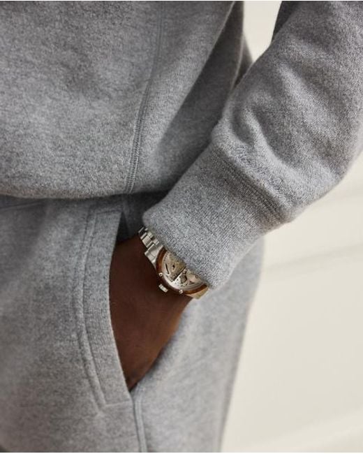 Ralph Lauren Gray Relaxed Fit Wool-Cashmere Terry Hoodie for men